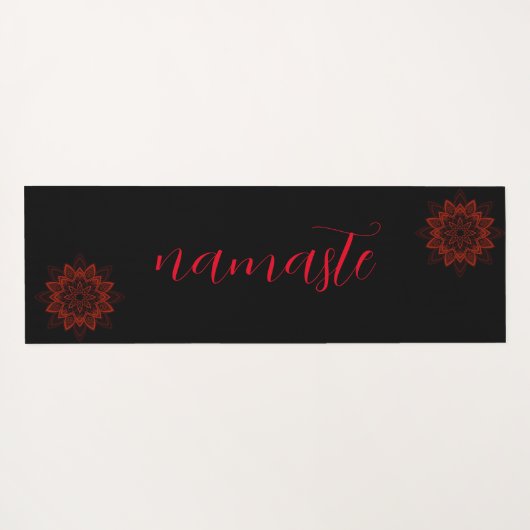 Attoni Namaste Reversible Red Black Elliptical Yogamat (Achterkant (horizontaal))