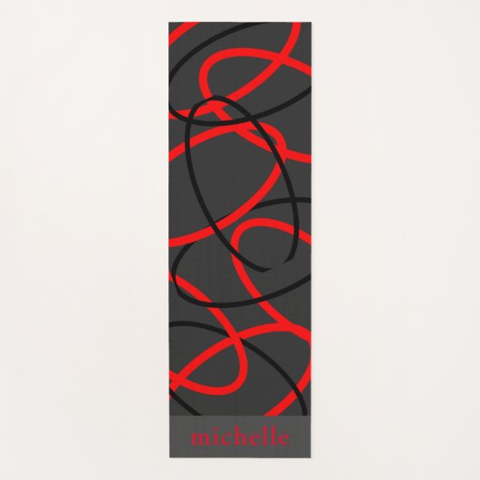 Attoni Namaste Reversible Red Black Elliptical Yogamat (Voorkant)