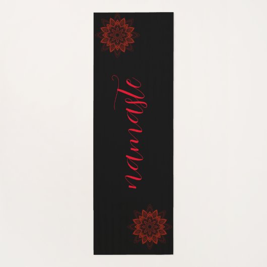 Attoni Namaste Reversible Red Black Elliptical Yogamat (Achterkant)