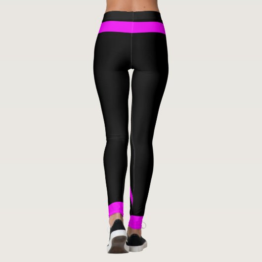 Attoni Pink Side Stripes Jet Black Leggings (Achterkant)