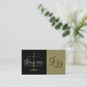 Attorney Antiek Gold Monogram Visitekaartje (Staand voorkant)
