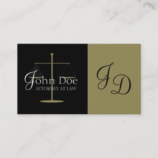 Attorney Antiek Gold Monogram Visitekaartje (Voorkant)