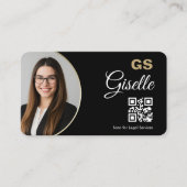 Attorney at Law Black QR Code Gold Photo   Visitekaartje (Voorkant)