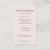 Attorney at Law Blush Pink Photo Professional Visitekaartje (Achterkant)