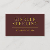 Attorney at Law Burgundy Gold Photo QR Code Visitekaartje (Voorkant)
