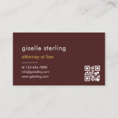 Attorney at Law Burgundy Gold QR Code Visitekaartje (Achterkant)