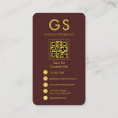 Attorney at Law Burgundy Gold QR Code Visitekaartje (Achterkant)