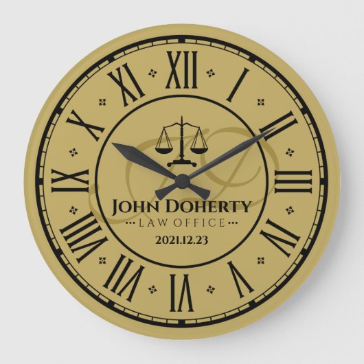 ATTORNEY AT LAW | Golden Personalizable Square Wal Grote Klok (Voorkant)