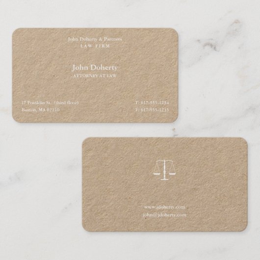 Attorney at Law I Scales of Justice Visitekaartje (Voorkant / Achterkant)