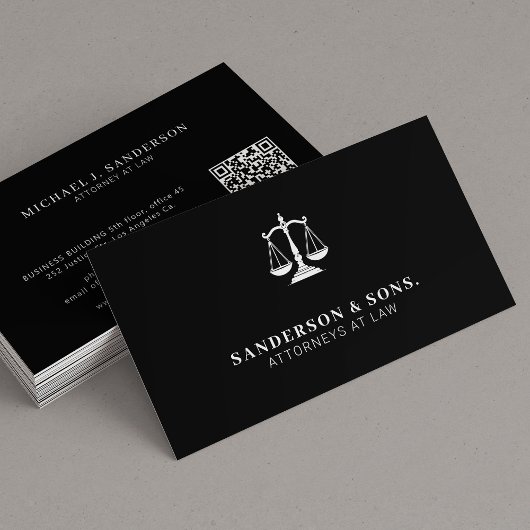 Attorney at law lawyer professional black visitekaartje
