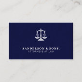 Attorney at law lawyer professional navy visitekaartje (Voorkant)