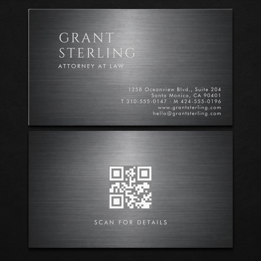 Attorney at Law Metallic QR Code Visitekaartje