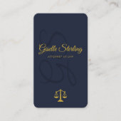 Attorney at Law Navy Blue Gold Visitekaartje (Voorkant)