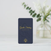 Attorney at Law Navy Blue Gold Visitekaartje (Staand voorkant)