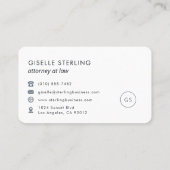 Attorney at Law Navy Blue Professional Visitekaartje (Achterkant)