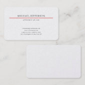 Attorney at Law Pearl Minimalist Classical Pro Visitekaartje (Voorkant / Achterkant)