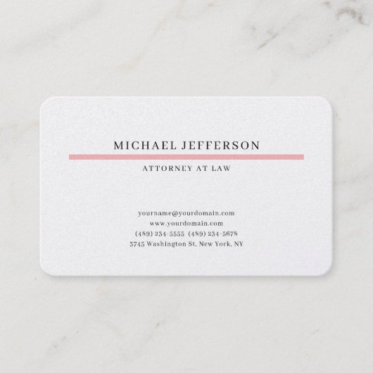 Attorney at Law Pearl Minimalist Classical Pro Visitekaartje (Voorkant)