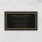 Attorney at law professional elegant gold black visitekaartje (Achterkant)