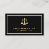Attorney at law professional elegant gold black visitekaartje (Voorkant)