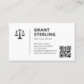 Attorney at Law QR Code Scales of Justice Visitekaartje (Voorkant)