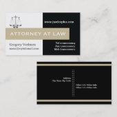 Attorney at law scale of justice taupe, black visitekaartje (Voorkant / Achterkant)