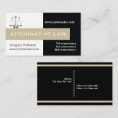 Attorney at law scale of justice taupe, black visitekaartje (Voorkant / Achterkant)