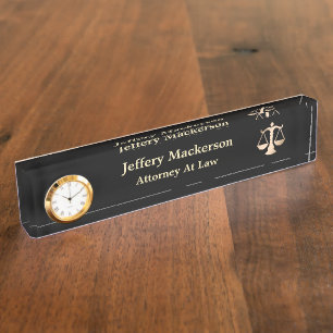 Attorney at Law Scales of Justice Lawyer Clock  Naambordje