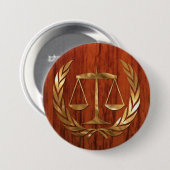 Attorney at Law Scales of Justice Ronde Button 7,6 Cm (Voorkant /achterkant)
