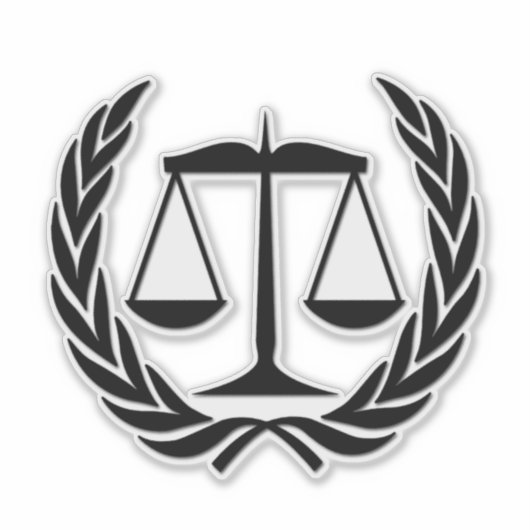 Attorney at Law Scales of Justice Sticker (Voorkant)