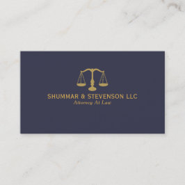 Attorney at law-Simple Gold Scale on Blue Visitekaartje