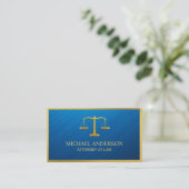 Attorney at law-Simple Gold Scale on Blue Visitekaartje (Staand voorkant)