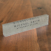Attorney at Law Stone Design Simple Minimalist Naambordje (Zijkant)