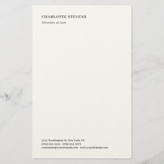 Attorney at Law Trendy Minimalist Elegant Simple Briefpapier (Voorkant)