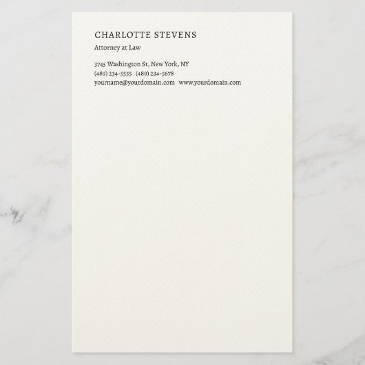 Attorney at Law Trendy Minimalist Elegant Simple Briefpapier (Voorkant)