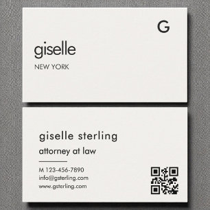 Attorney bij Law Luxury QR Code Monogram Visitekaartje
