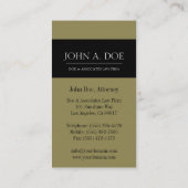 Attorney Black/Antiek Gold Border Visitekaartje (Achterkant)