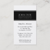 Attorney Black/Antiek White Borders Monogram Visitekaartje (Achterkant)