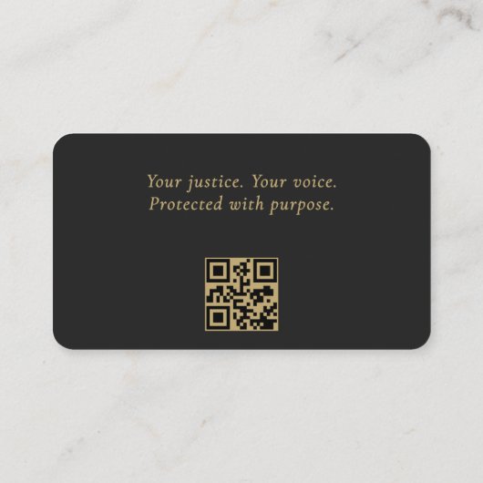 Attorney Black Gold QR Code Professional Visitekaartje (Achterkant)