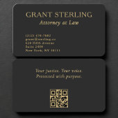 Attorney Black Gold QR Code Professional Visitekaartje