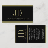 Attorney Black/Gold Stripes Visitekaartje (Voorkant / Achterkant)