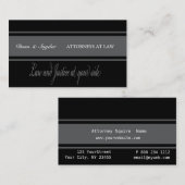 Attorney Black & Gray Minimal Typography Visitekaartje (Voorkant / Achterkant)