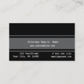 Attorney Black & Gray Minimal Typography Visitekaartje (Achterkant)