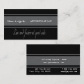 Attorney Black & Gray Minimal Typography Visitekaartje (Voorkant / Achterkant)