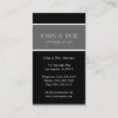 Attorney Black/Grey/White Lettering Visitekaartje (Achterkant)