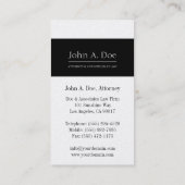 Attorney Black/Platinum Border Balance Visitekaartje (Achterkant)