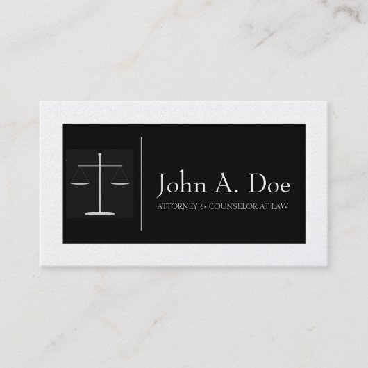 Attorney Black/Platinum Border Balance Visitekaartje (Voorkant)