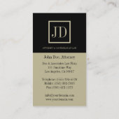 Attorney Black/Tan Divided Square Monogram Visitekaartje (Achterkant)