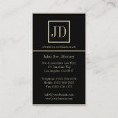 Attorney Black/Tan Square Monogram Plaque Stripes Visitekaartje (Achterkant)