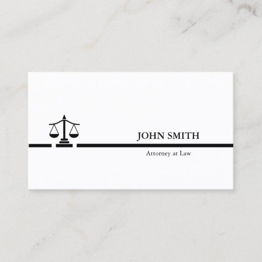 Attorney Black White Professional minimalist Visitekaartje (Voorkant)