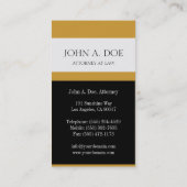 Attorney Black/Yellow Gold Touch Visitekaartje (Achterkant)